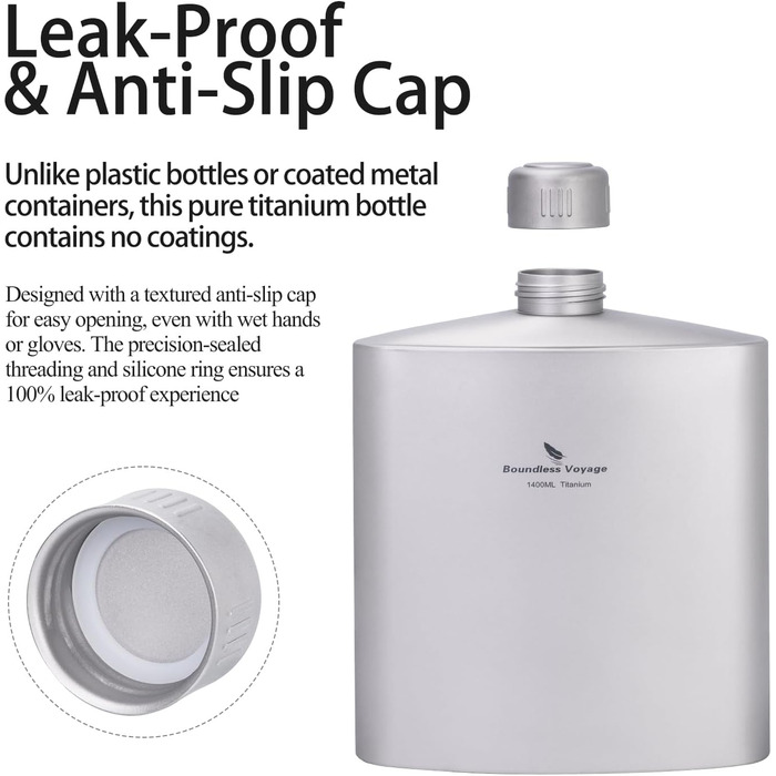 Фляга з антиковзною кришкою для кемпінгу 1,4 л Boundless Voyage