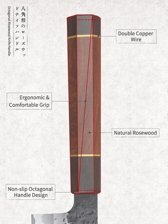 Ніж HOSHANHO Santoku Кухонний ніж ручного кування, ніж Сантоку Гостре лезо 18 см Кухонний ніж з японської серцевини VG10 Ніж для кухарів з ергономічною ручкою Подарункова коробка (20 см ніж для кухарів Gyuto)