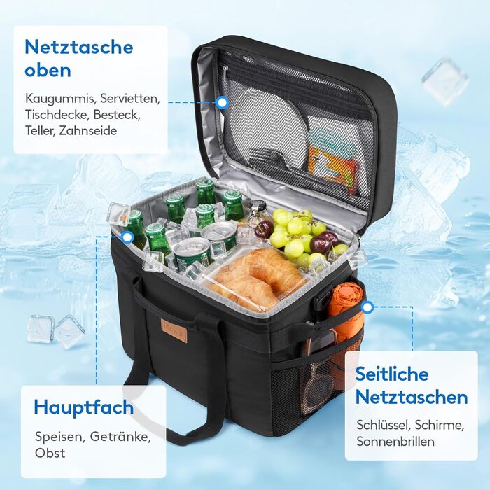 Термосумка 20 л чорна Lifewit