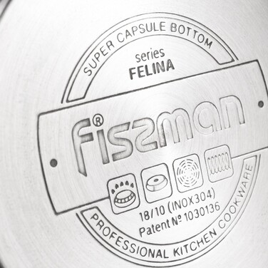 Кастрюля Fissman FELINA 14x8,5 см/1,3 л. со стеклянной крышкой нержавеющая сталь (5338)