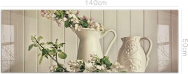 Кухонний фартух timalo зі скляним виглядом Акрилове скло 2 мм Бризкозахисна стіна для плити, скляний фартух, акрилова скляна настінна панель, захисна панель для фартуха Бетонно-блакитно-сірий (140x50 см, 212- Ваза для квітів)