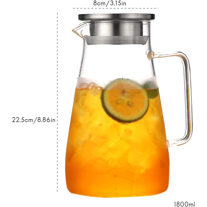 Стеклянный заварочный чайник 1,8л COMTERVI