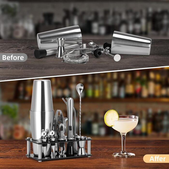 Набор для коктейлей из нержавеющей стали 15 предметов Cinnani