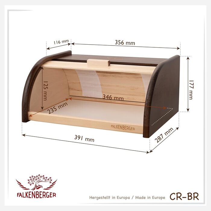 Хлібниця з букової деревини 39,1 x 28,7 x 17 см FALKENBERGER