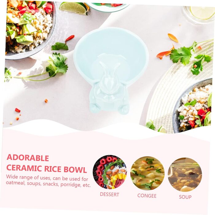 Керамічна миска у формі кролика на Великдень синя Holibanna