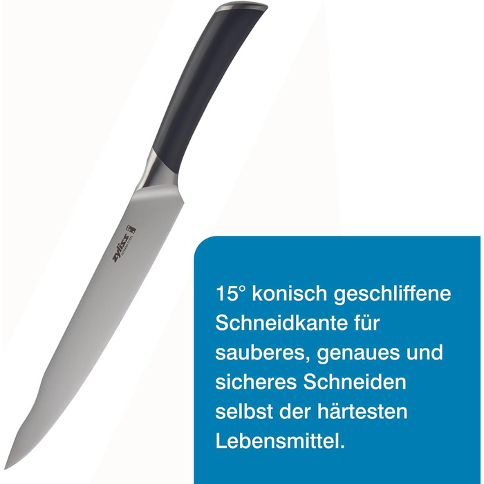 Німецька нержавіюча сталь, чорна ручка, кухонний ніж, можна мити в посудомийній машині, гарантія 25 років (ніж для м'яса), 920268 Comfort Pro