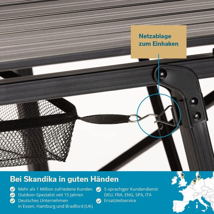 Складной кемпинговый стол 120 x 70 см черный Skandika