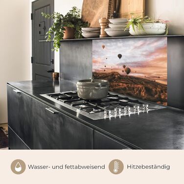 Кухонний фартух 60x80 см Самоклеючий захисний екран для кухні Кухонний фартух Кухонні фасади Кухонні фартухи Кухонна стіна Вода - Пейзаж - (Пейзаж - Повітряна куля, 60 x 80 см)