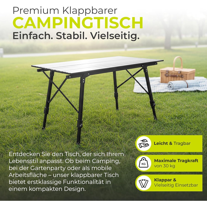 Складний багатофункціональний стіл для кемпінгу 90 х 51 см Werkfox