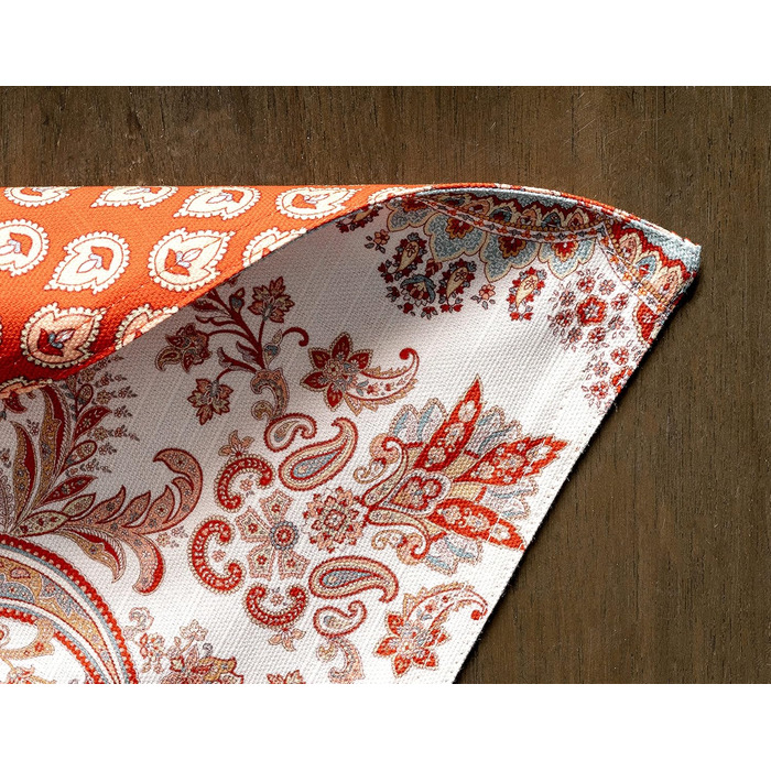 Бавовняні килимки для серветок, набір з 4 шт. , декоративні килимки для серветок, пасхальні килимки, що миються, для свят, вечерь, весни, літа (33 см x 48 см) (22 - Cachemire), 39Hermine 100