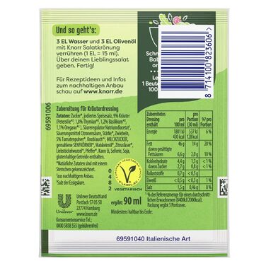 Італійська художня заправка Knorr Salatkrnung, упаковка 15 шт. (15 x 5 x 30 мл) (450 мл (упаковка 5 шт.))