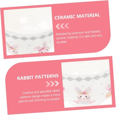 Елегантна керамічна миска з візерунком кролика 470 мл Cabilock