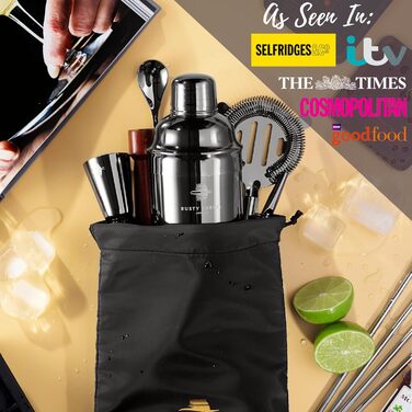 Набір для приготування коктейлів чорний Rusty Barrel