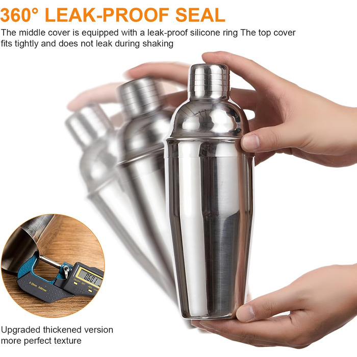 Набір бармена з бамбуковою підставкою 9 предметів Generic