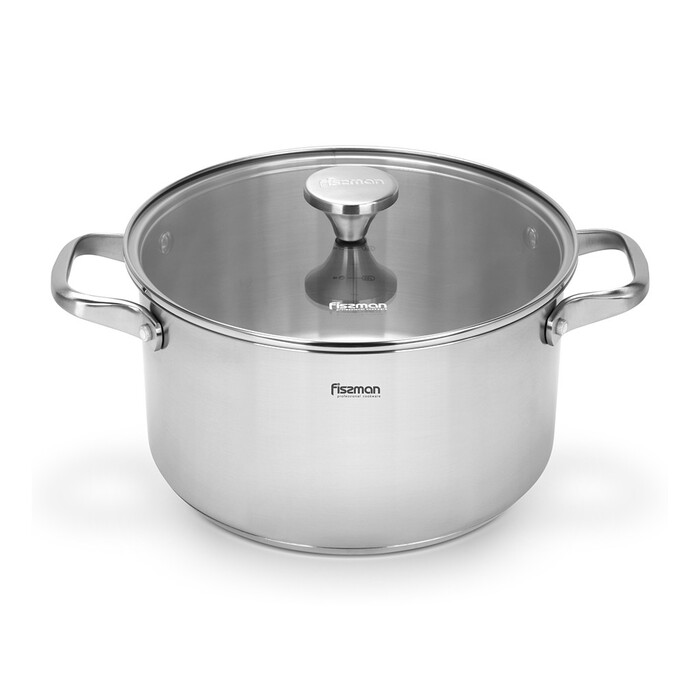 Кастрюля Fissman MASTER CHEF 24x13 см/5,4 л со стеклянной крышкой нержавеющая сталь (15097)