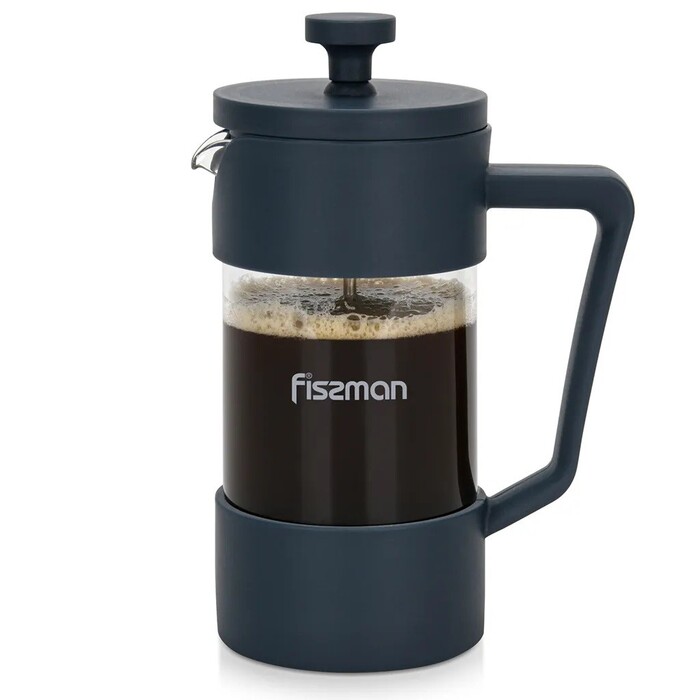 Заварювальний чайник з поршнем Fissman FLAT WHITE 1000 мл скляна колба (9116)