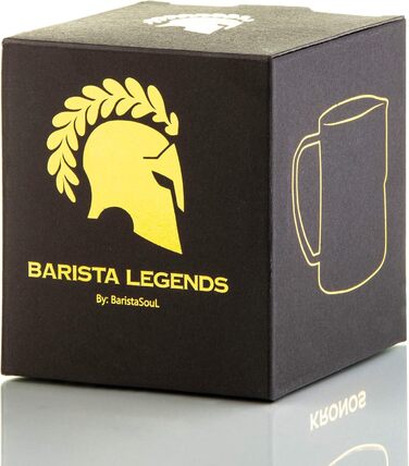 Глечик для молока Barista Legends з нержавіючої сталі 350 мл зі спеціальним носиком для лате-арту - Глечик для спінювання молока з високим глянцевим покриттям - Глечик для молока Barista з нержавіючої сталі - Аксесуари Barista (золотистий 350 мл)