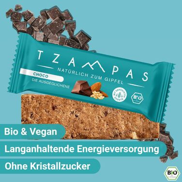 Энергетические батончики с темным шоколадом и миндалем 16 x 40 г, Choco TZAMPAS