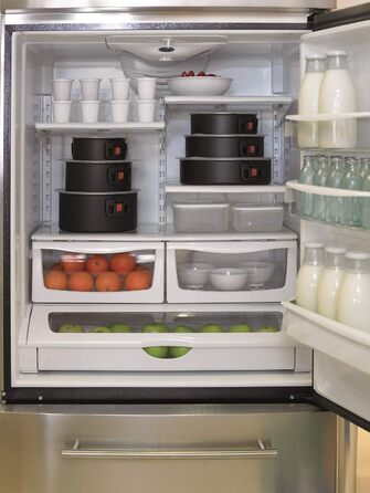 Набір посуду BALLARINI Click Cook із 3 предметів (16 см 20 см 24 см), включаючи 3 скляні кришки, антипригарне покриття, зі складними пластиковими ручками, чорний