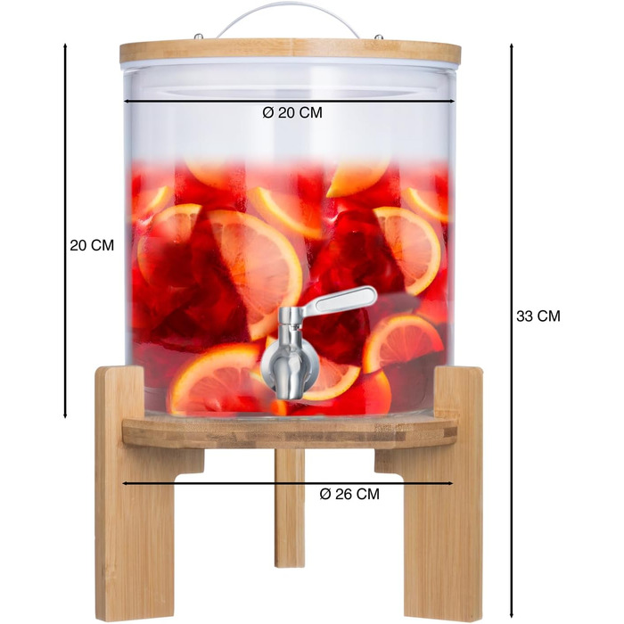 Диспенсер для напоїв зі сталевим краном 5 л Dimono