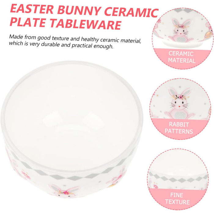 Миски керамічна з милим дизайном зайчика ABOOFAN