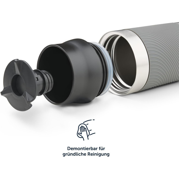 Термокружка Blumtal - Дорожня кружка з нержавіючої сталі - Герметична ізольована кружка для гарячих/холодних напоїв - Отвір для пиття на 360 - Термокружка із швидким закриттям - Кавова кружка - Рожева (350 мл, 04 - Світло-блакитний)