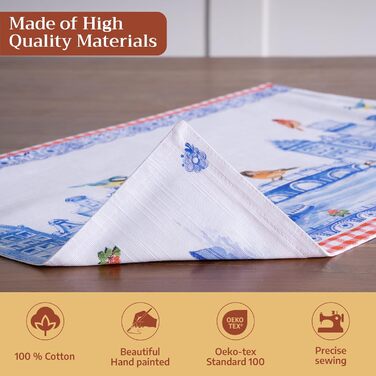 Серветки Maison d&39Hermine зі 100 бавовни, набір з 4 шт. , декоративні серветки, пасхальні серветки, які можна прати, для свят, вечерь, весни, літа (33 см x 48 см) (013 - Амстердамські канали)