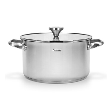 Кастрюля Fissman MASTER CHEF 24x13 см/5,4 л со стеклянной крышкой нержавеющая сталь (15097)