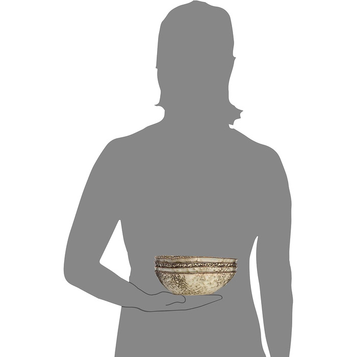 Співачка Обідній сервіз Pompei з кераміки, набір посуду з 12 предметів для 4 осіб, набір тарілок вінтажного дизайну. (Салатники 4 шт.)