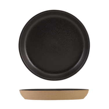 Тарелка 18*h 2.3 см см, Kava Black Stoneware Ribbed, GenWare