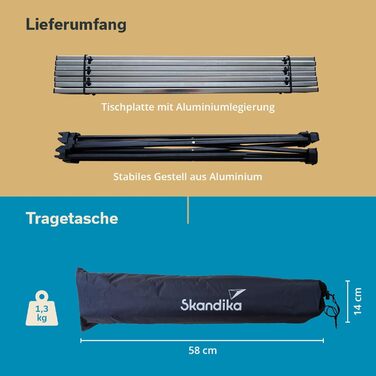 Компактный алюминиевый стол для кемпинга Skandika