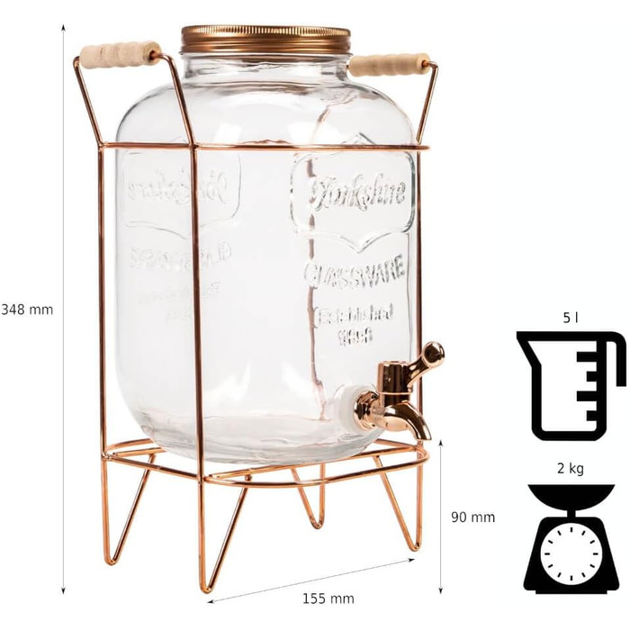 Диспенсер для напоїв з краном 5 л SUPERBUTELKI.PL