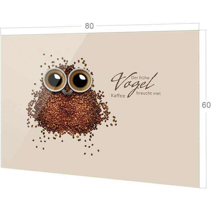 Стеклянный фартук кухонный защита от брызгов 80 х 60 см GRAZDesign