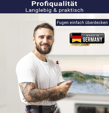 Кухонний фартух timalo зі скляним виглядом Північне море, очерет, захід сонця, океан, солома 2 мм акрилове скло Бризокості для плити, кухонний скляний фартух, акрилові скляні стінові панелі, захисна панель для фартуха (60 x 40 см, 300- Маяк)