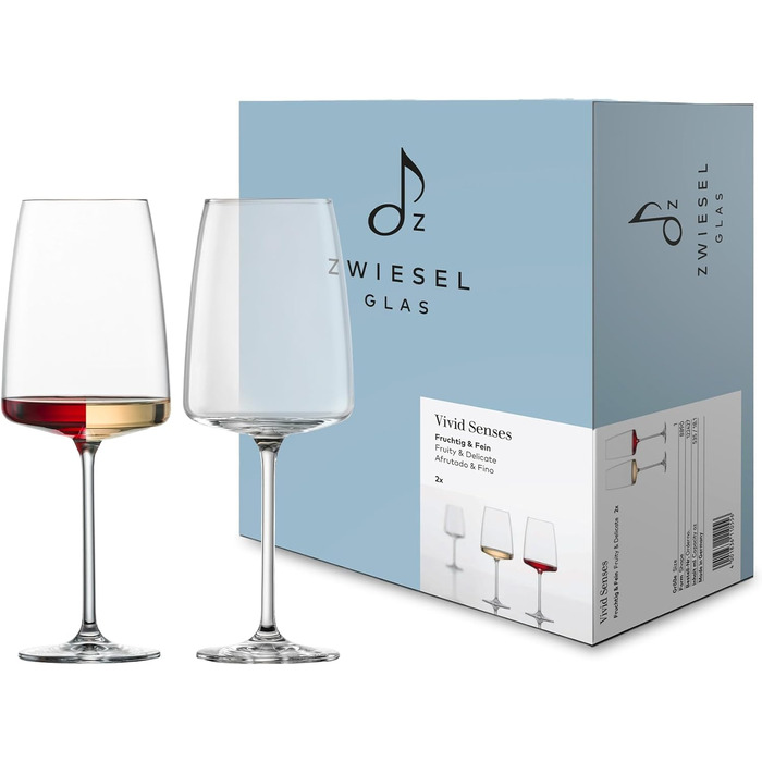 Келих для вина Zwiesel Glass Powerful & Spicy Vivid Senses (набір з 2 шт. ), філігранні келихи для вина, келихи з тритану, які можна мити в посудомийній машині, виготовлені в Німеччині (арт. No 122429) (келих для вина фруктовий і вишуканий (2 шт.))