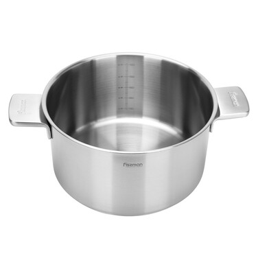 Каструля Fissman PREMIUM ONE 24x13 см / 5,4 л зі скляною кришкою нержавіюча сталь (15092)