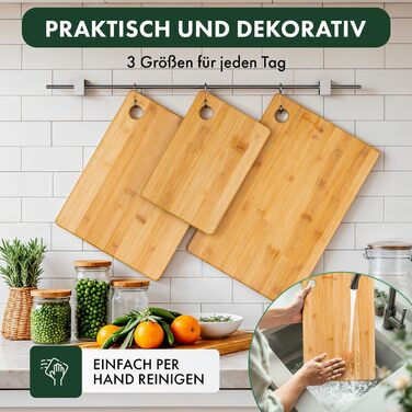 Набір з 6 бамбукових дощок для сніданку Blumtal - 22x14x0,8 см - антибактеріальні дерев&39яні дошки - дошки для сніданку - дошки для перекусу - обробні дошки (22Дx15Ш / 28Дx22Ш / 33Дx22Ш)