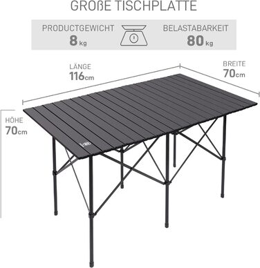 Складной кемпинговый стол 116x70 см EVER ADVANCED