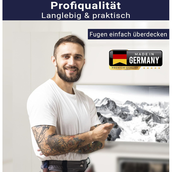 Кухонний фартух timalo зі скляним виглядом Акрилове скло 2 мм Бризкозахисна стіна для плити, скляний фартух, акрилові скляні стінові панелі, захисна панель для фартуха Бетонно-блакитно-сірий (60x52 см, 236- Гори Чорно-білий)