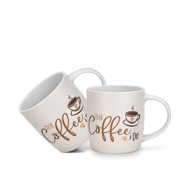 Набір з 2-х кухлів Fissman THE COFFEE I DO 310 мл порцеляна (3710)
