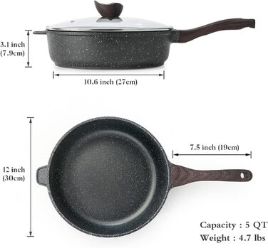 Сковорода с антипригарным покрытием и крышкой 30 см Kordisen