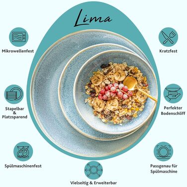 Набор тарелок на 4 персоны, 12 предметов Lima Sänger