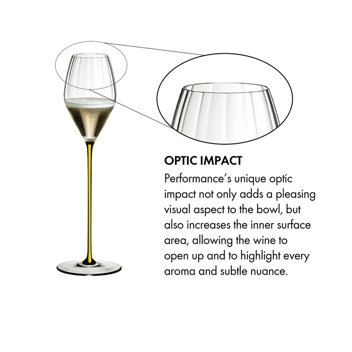 Бокал для шампанского 375 мл, желтая ножка, High Performance Riedel