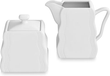 Серия Mario, 30 предметов Комбинированный набор из белой керамогранитной керамики в классическом дизайне с 6 кофейными чашками, 6 блюдцами, 6 десертными тарелками, 6 глубокими тарелками и 6 плоскими тарелками каждая (молочно-сахарный набор, 3 шт. и)