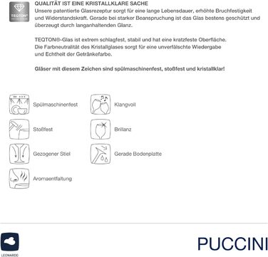 Келихи для рислінгу LEONARDO HOME PUCCINI (набір з 6 шт.) Келихи для вина, стійкі до подряпин (400 мл) Можна мити в посудомийній машині та довговічні Вічні келихи для білого вина Сучасний дизайн Келих для рислінгу Puccini 069540 6 келихів (келих для рислі