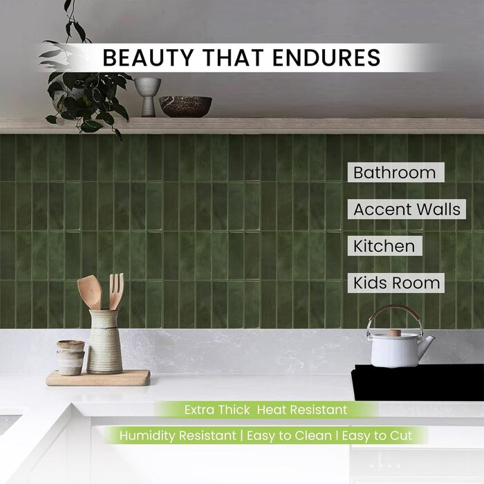 Самоклеюча плитка для кухонного фартуха 30,5 х 30,5 см 10 шт WoStick