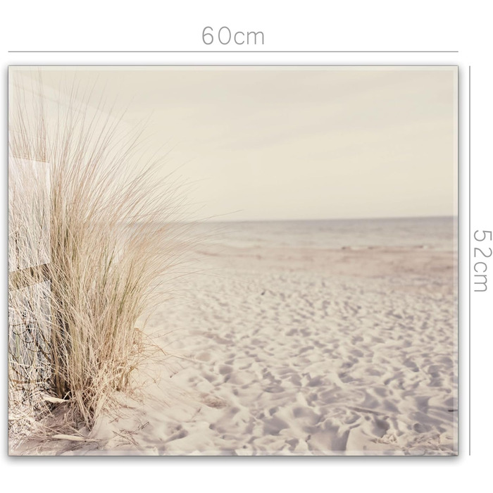 Фартух для плити timalo, настінна раковина, кухонний фартух, скляний вигляд Акрилове скло 2 мм Скляний фартух, акрилові скляні кухонні панелі, захисна панель для фартуха Мармурове біле золото (60x52 см, 106- Reed Beach)