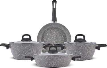 Набор кастрюль / сковородок, антипригарное, набор кастрюль со стеклянными крышками, набор посуды, наборы кастрюль, 3 кастрюли со стеклянной крышкой 1 кастрюля (базовая), 7 шт.