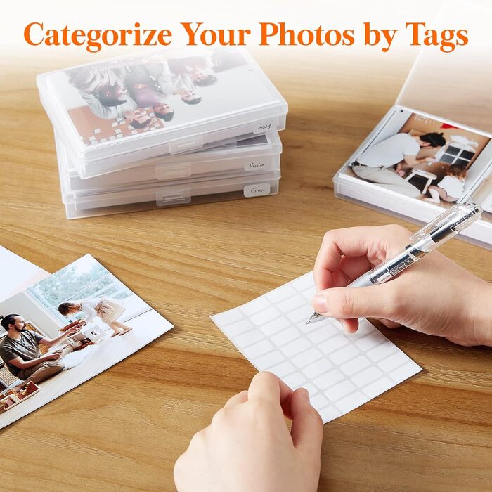 Фоточехол, 18 внутренних держателей для фотографий, прозрачные фотобоксы для хранения, пластиковый органайзер для фотографий для семян, открыток, поделок, наклеек Clear, 10,1 x 15,2
