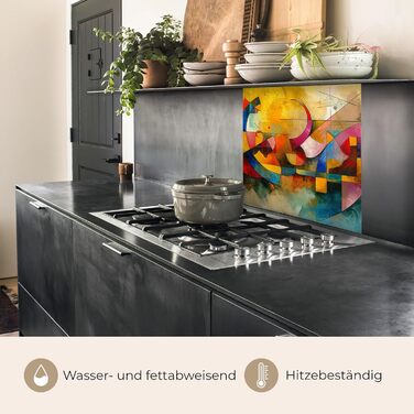 Кухонний фартух 60x80 см Самоклеючий настінний захисний екран для кухні Кухонний фартух Кухонні фасади Кухонні фартухи Кухонна стіна Вода - Пейзаж - (Мистецтво - Абстрактне, 80 x 80 см)